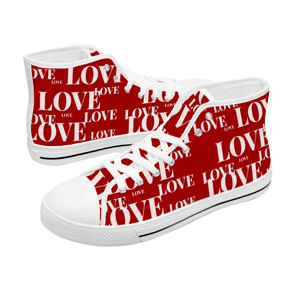 Men Shoes Red - Chaussures en toile classiques personnalisées à