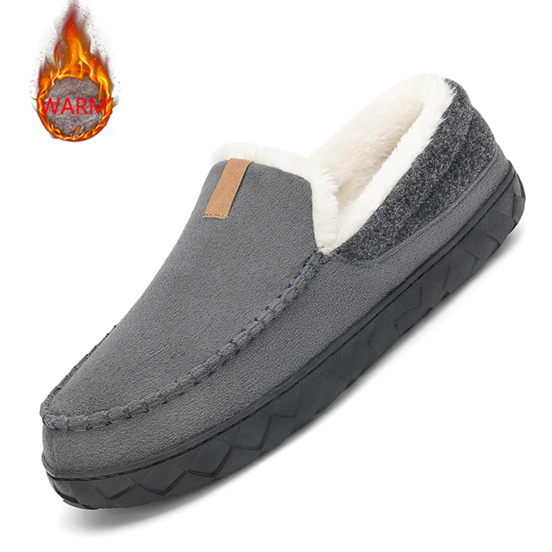 Men'S Shoes With Memory Foam - Chaussons pour hommes maison couture peluche