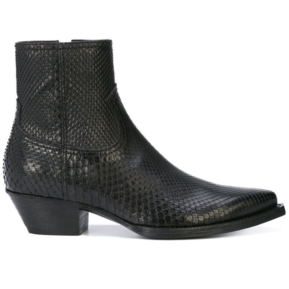 Men'S Shoes Zipper - Homme Chelsea bottes en cuir véritable