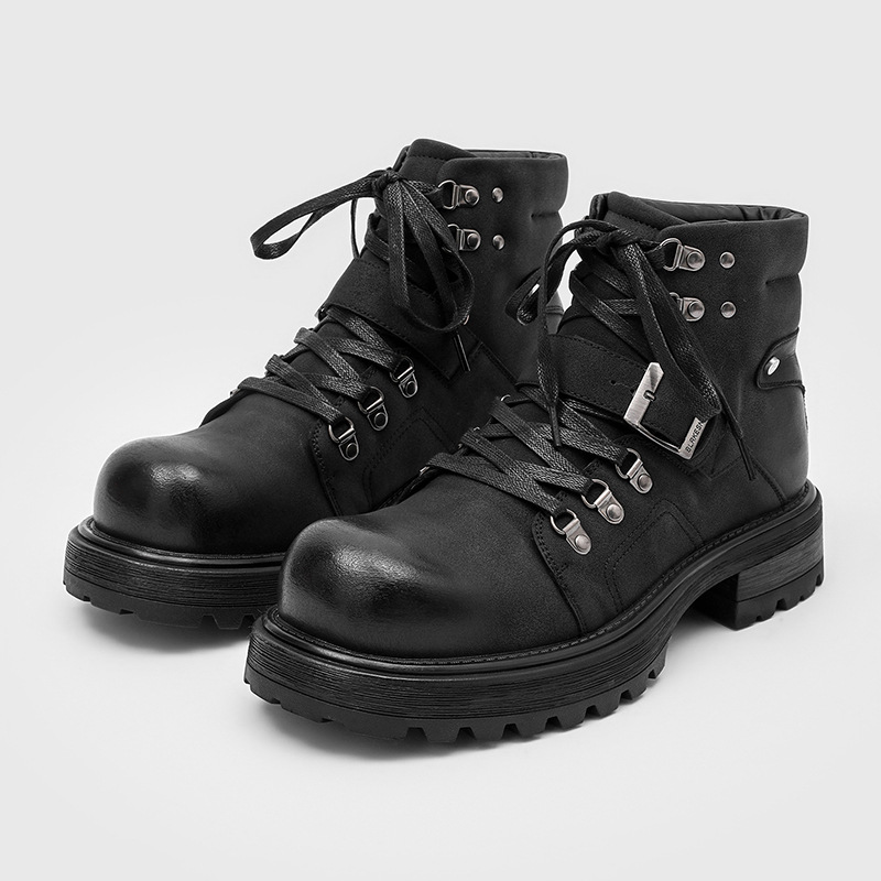 Men Shoes Branded - Marque hommes bottes en cuir moto