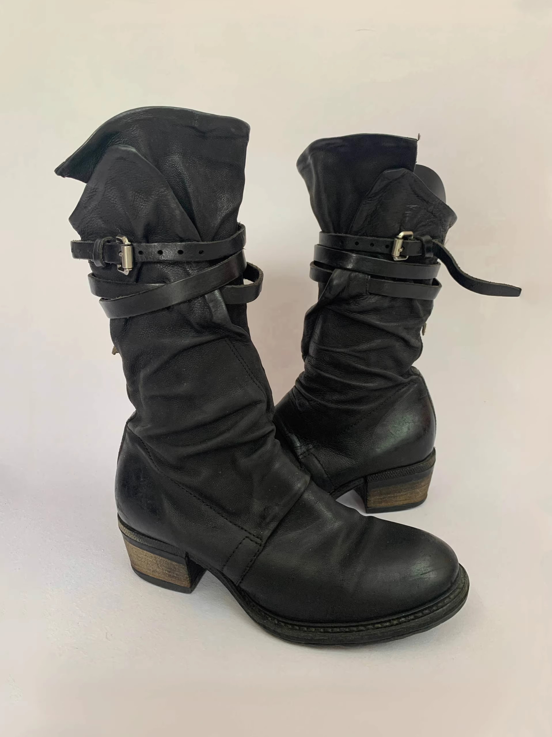 Bottes de moto rétro noires po - Men'S Shoes Zipper avis et prix