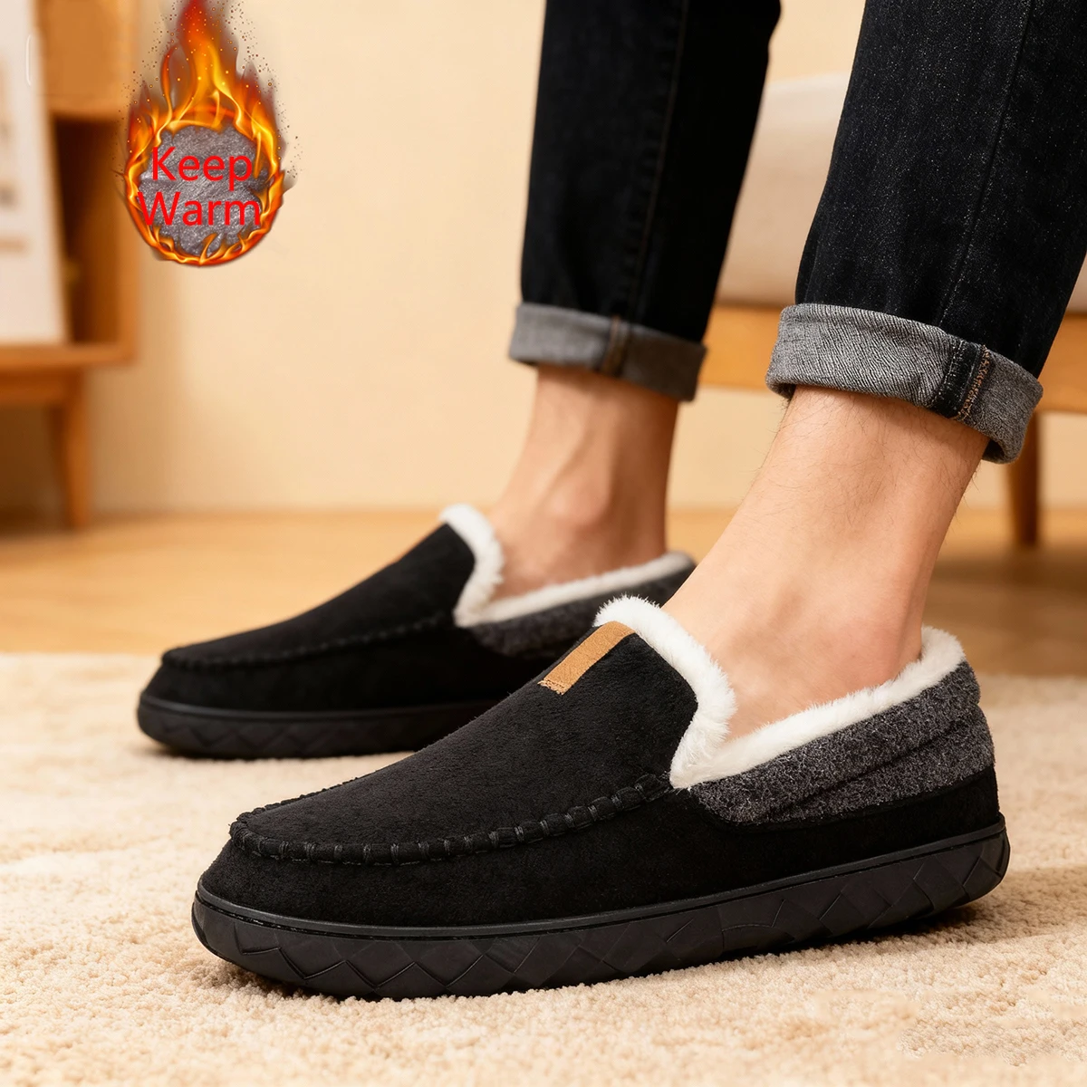 Chaussons pour hommes maison c - Men'S Shoes With Memory Foam avis et prix