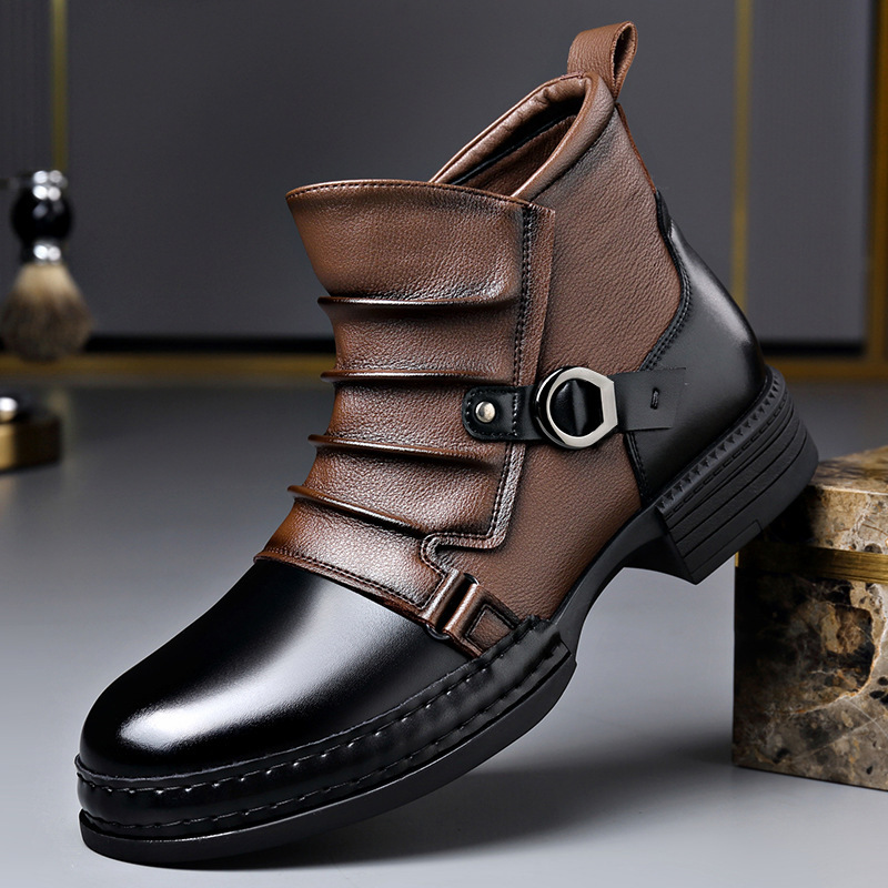 Bottes de moto rétro pour homm - Men'S Shoes Zipper avis et prix