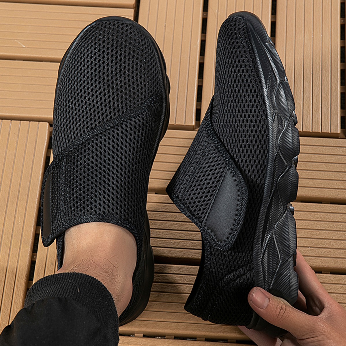Nouvelles chaussures de marche - Men'S Shoes With Velcro avis et prix