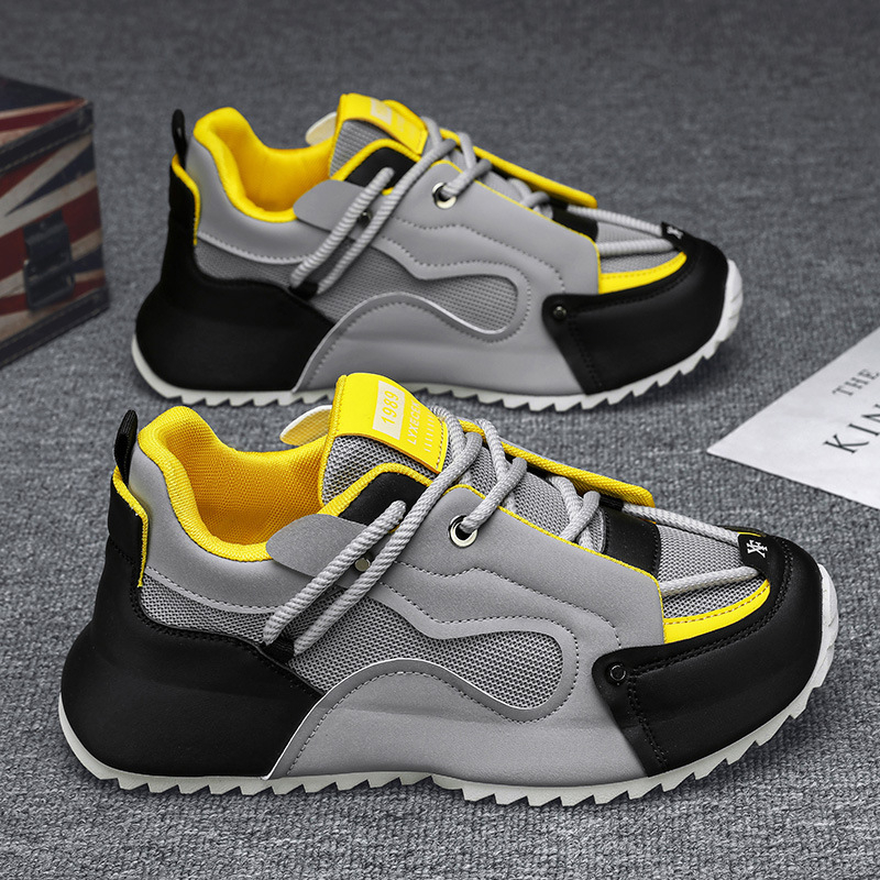 Baskets Chunky Dad Grises, Noi - Men'S Shoes Yellow And Black avis et prix