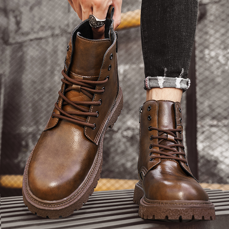 Bottines invisibles en cuir po - Men'S Shoes Zipper avis et prix
