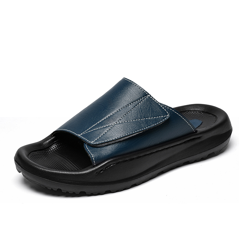 Mules en cuir Easy-top pour ho - Men'S Shoes With Velcro avis et prix