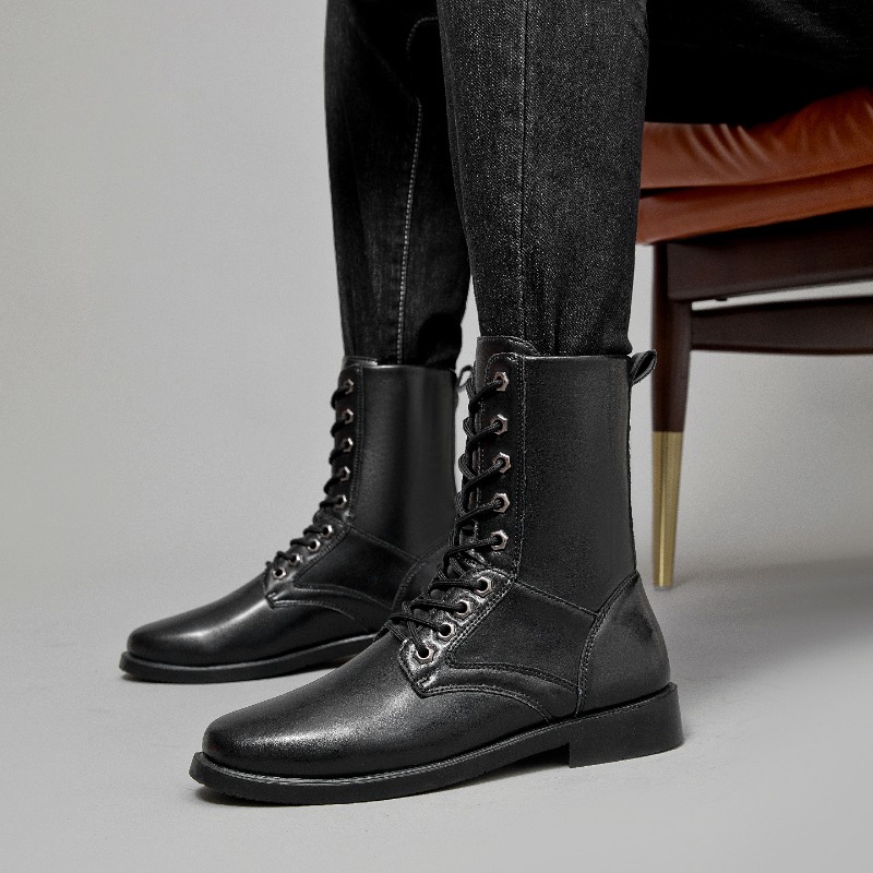 Bottes en cuir à tige haute, b - Men'S Shoes Low Top avis et prix