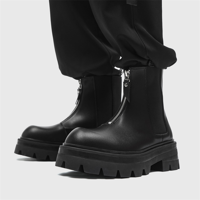 Hommes bottes Chelsea Pu cuir  - Men'S Shoes Zipper avis et prix