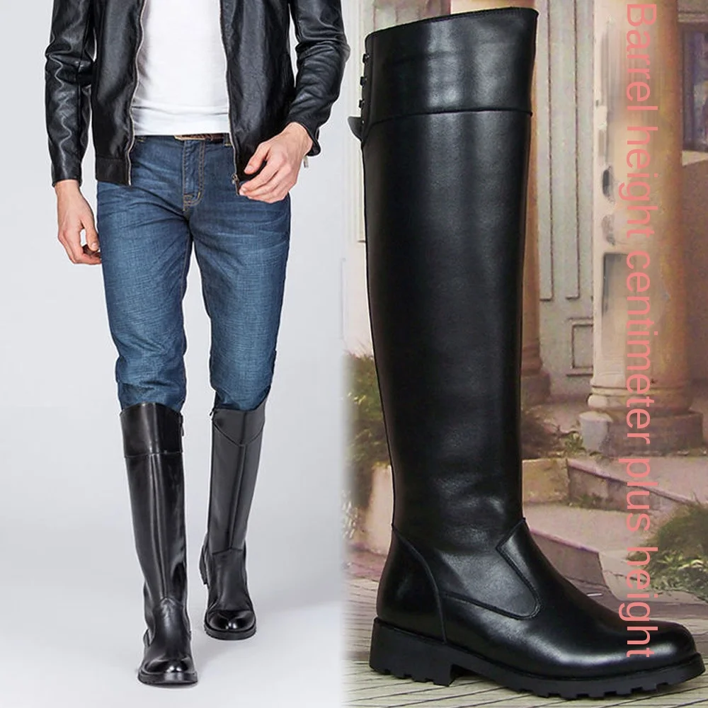 Bottes d'équitation en cuir vé - Men'S Shoes Zipper avis et prix
