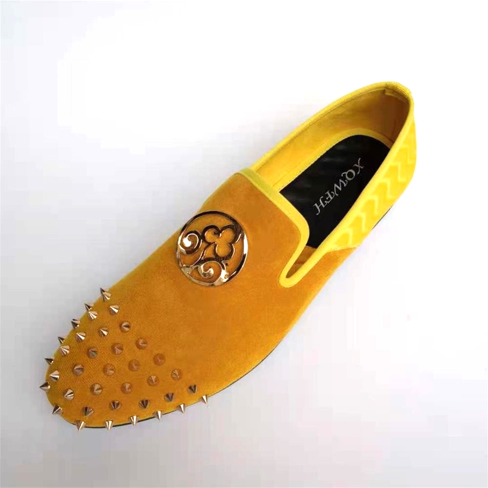 XQWFH-Mocassins Astronomiques  - Men'S Shoes Yellow And Black avis et prix