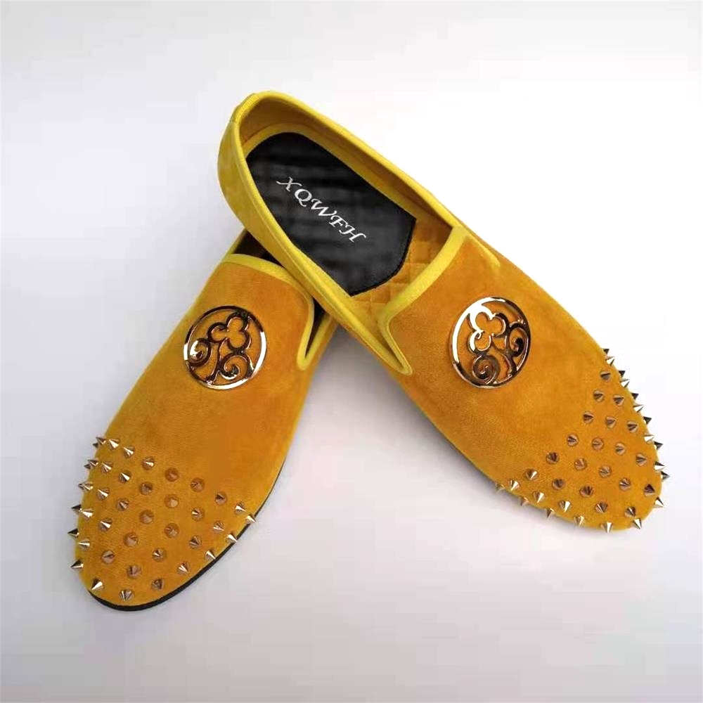 XQWFH-Mocassins Astronomiques  - Men'S Shoes Yellow And Black avis et prix